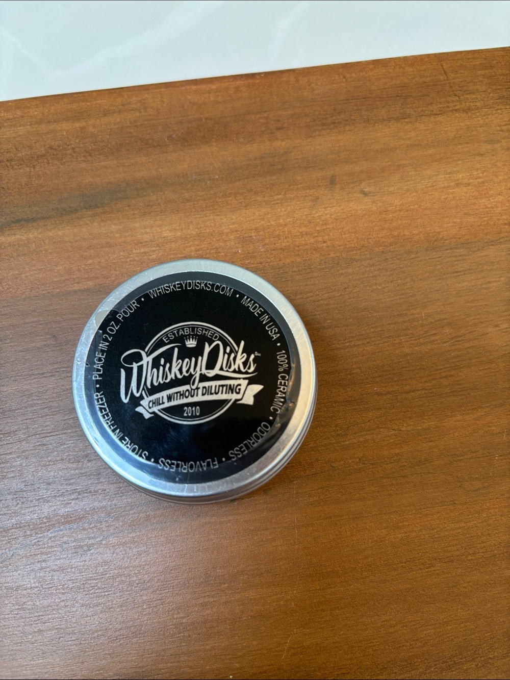 Ceramic Whiskey Disks Chiller - Black/Silver